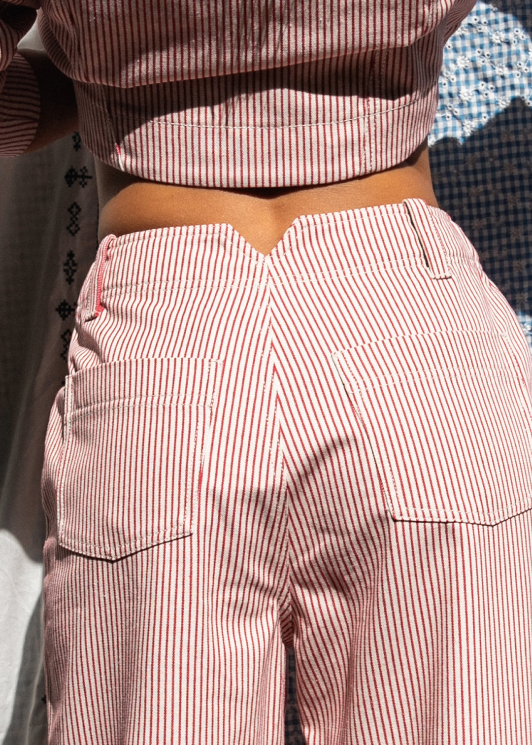 Pantalon Palot rayures rouges