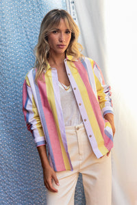 Cora pink striped shirt