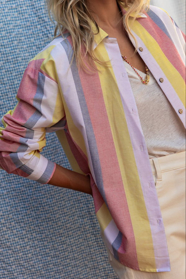 Chemise Cora rayures roses