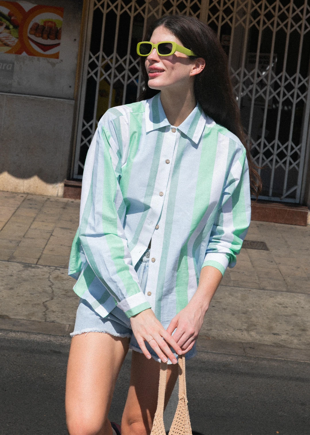 Chemise Cora rayures vertes