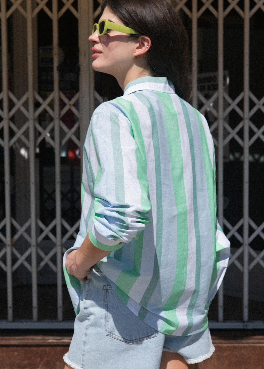 Chemise Cora rayures vertes