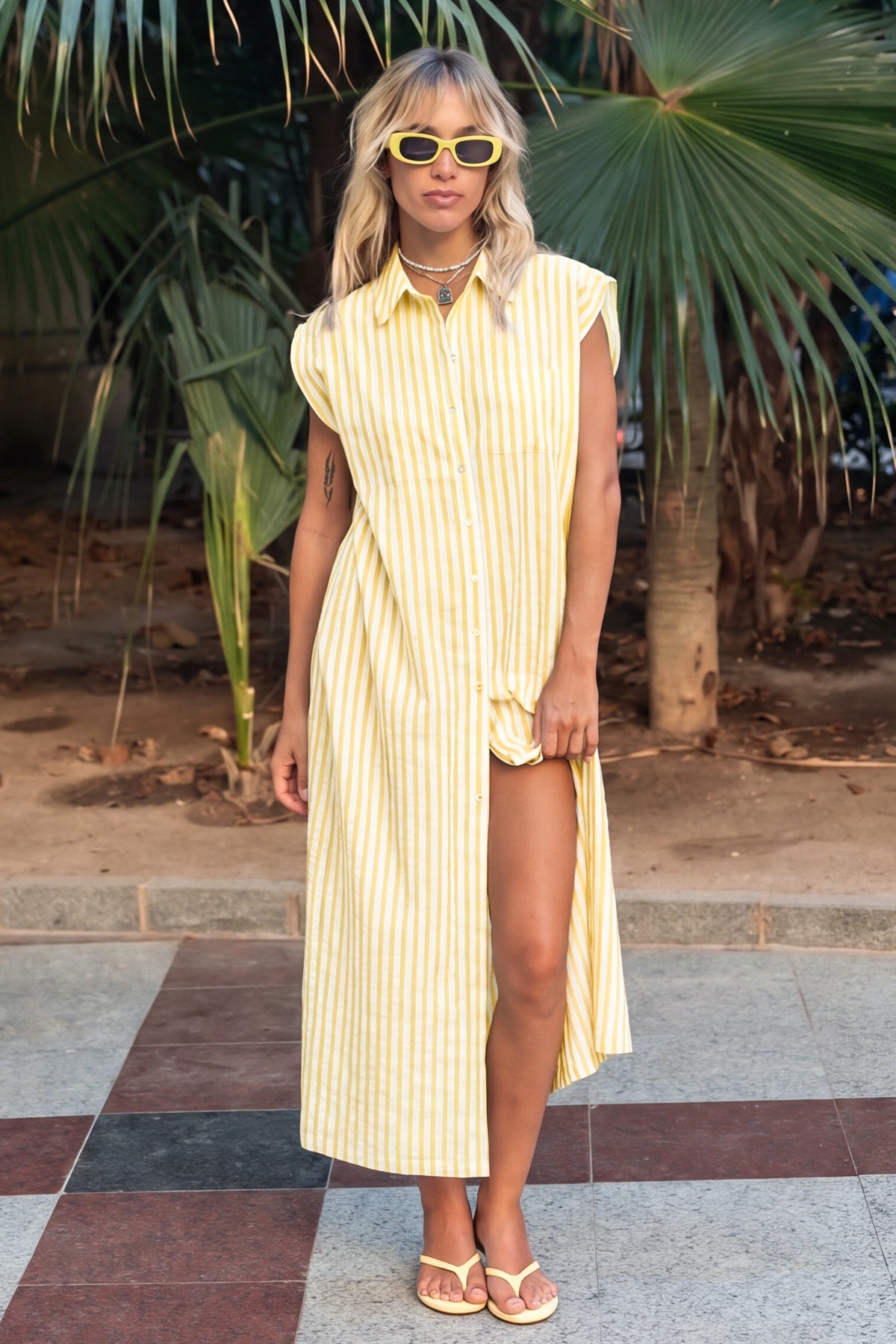 Rayne Yellow Striped Dress