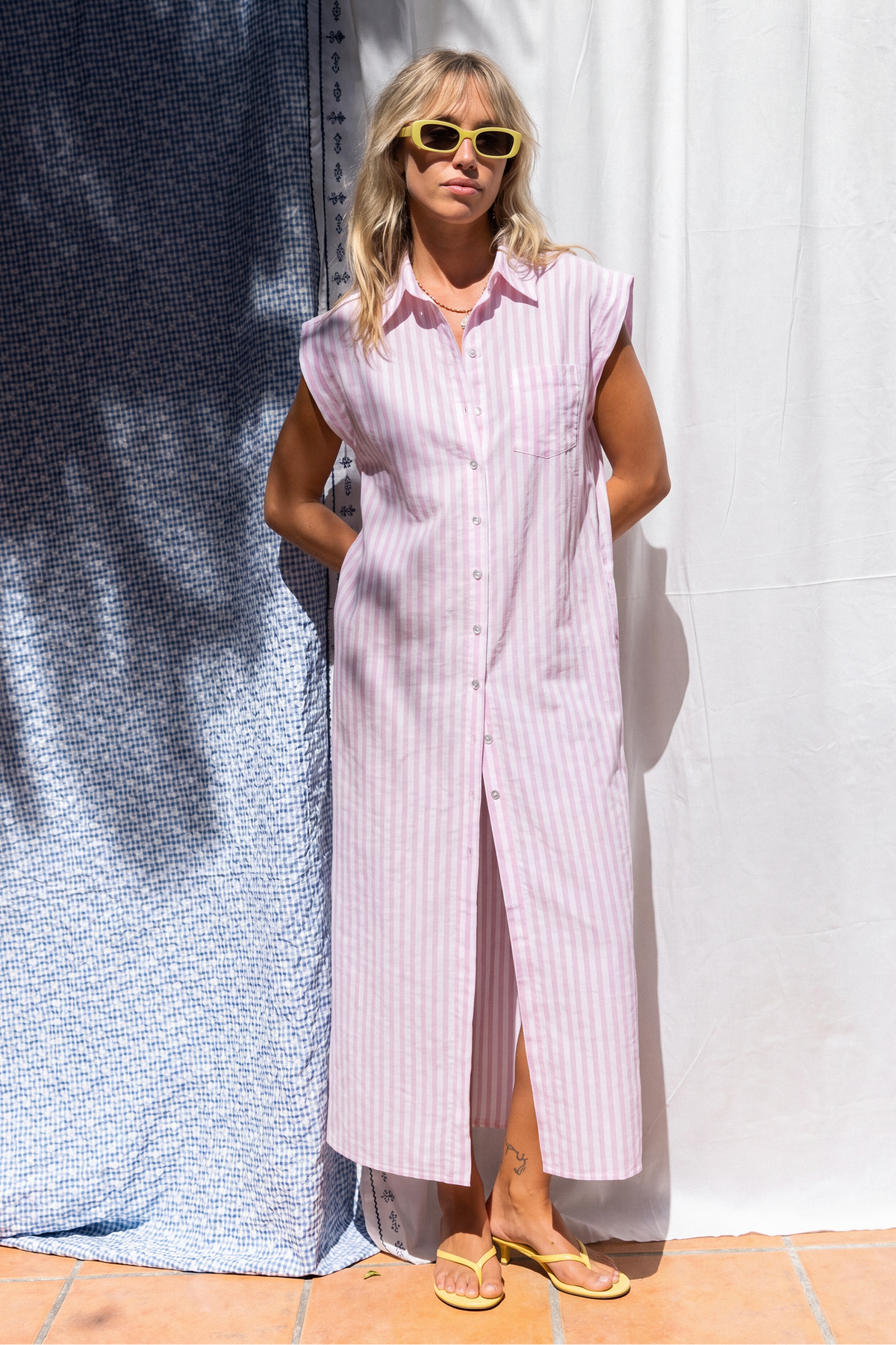 Pink striped Rayne dress