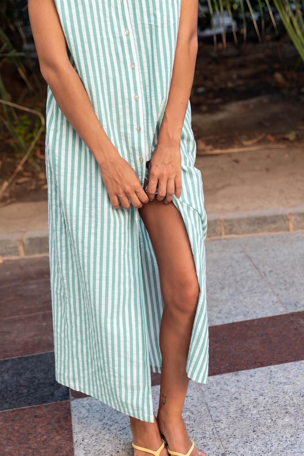 Rayne Green Striped Dress