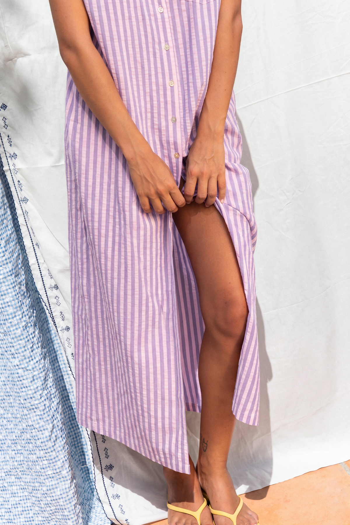 Purple striped Rayne dress