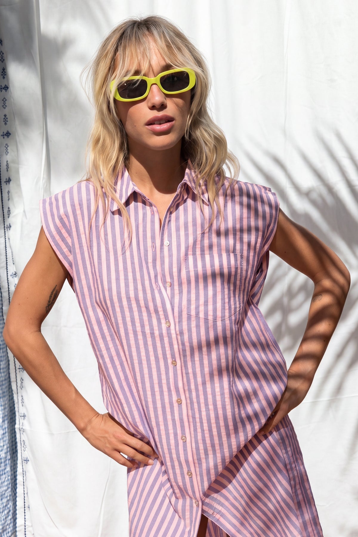 Purple striped Rayne dress