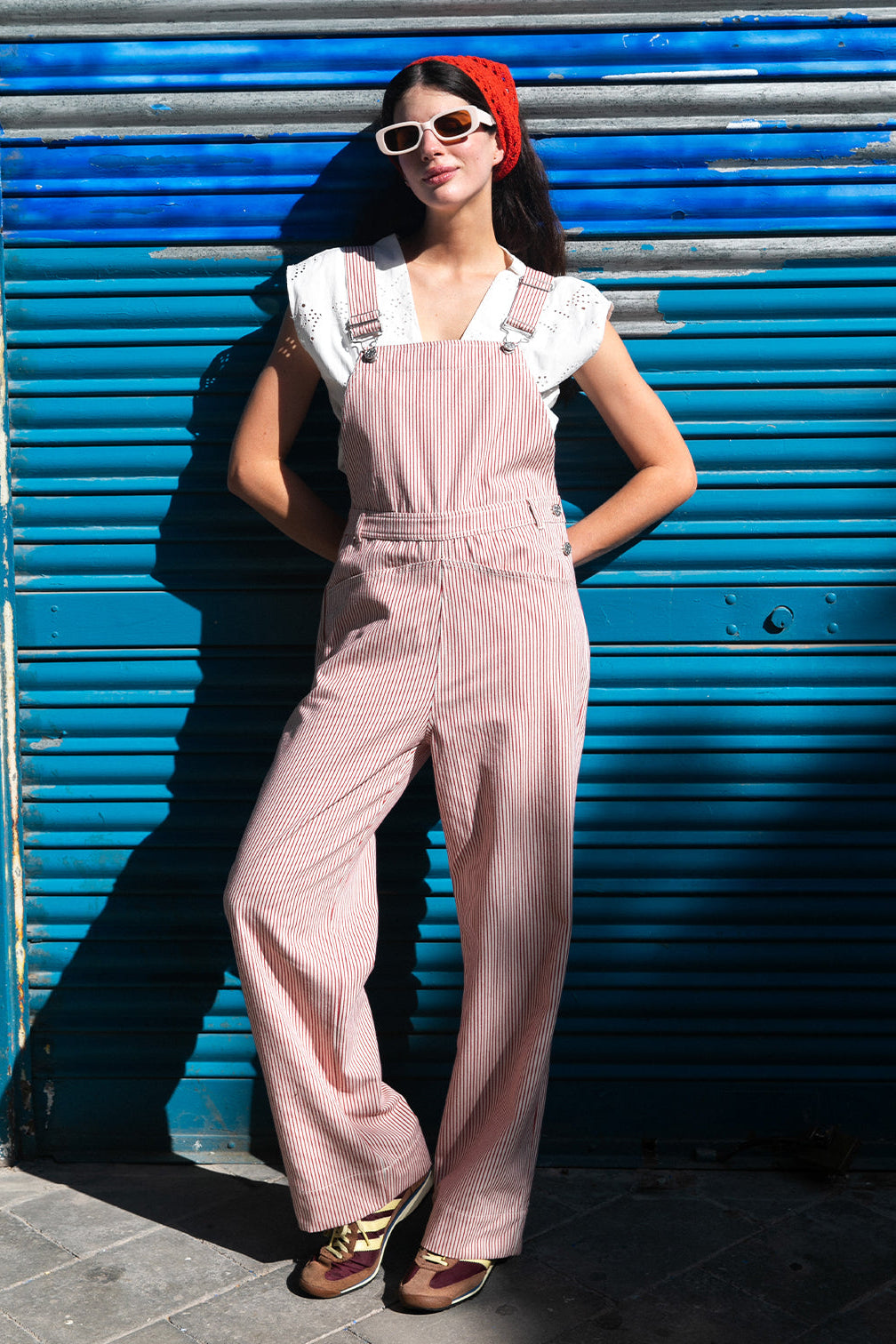 Combinaison Oguste rayures rouges