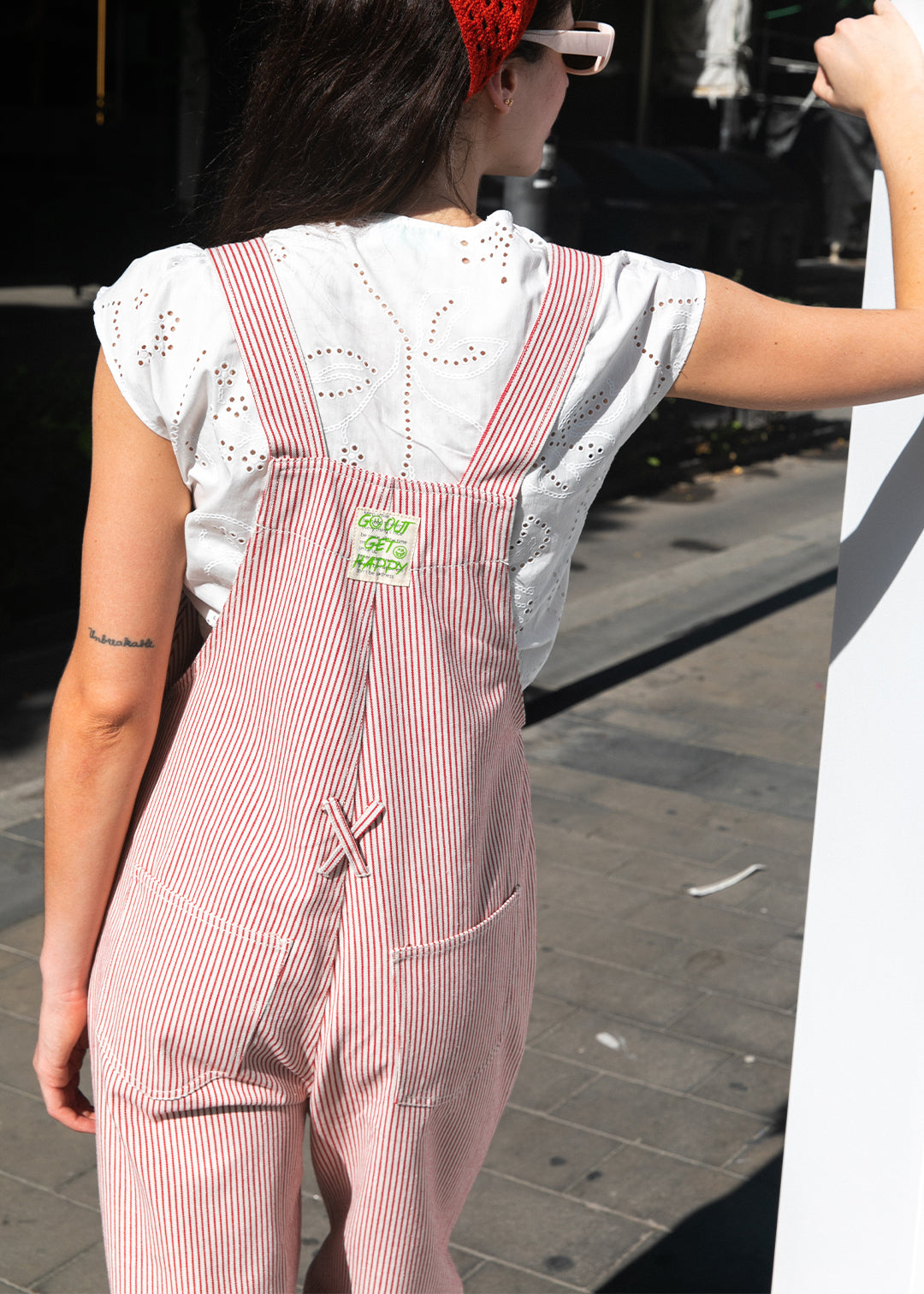 Combinaison Oguste rayures rouges