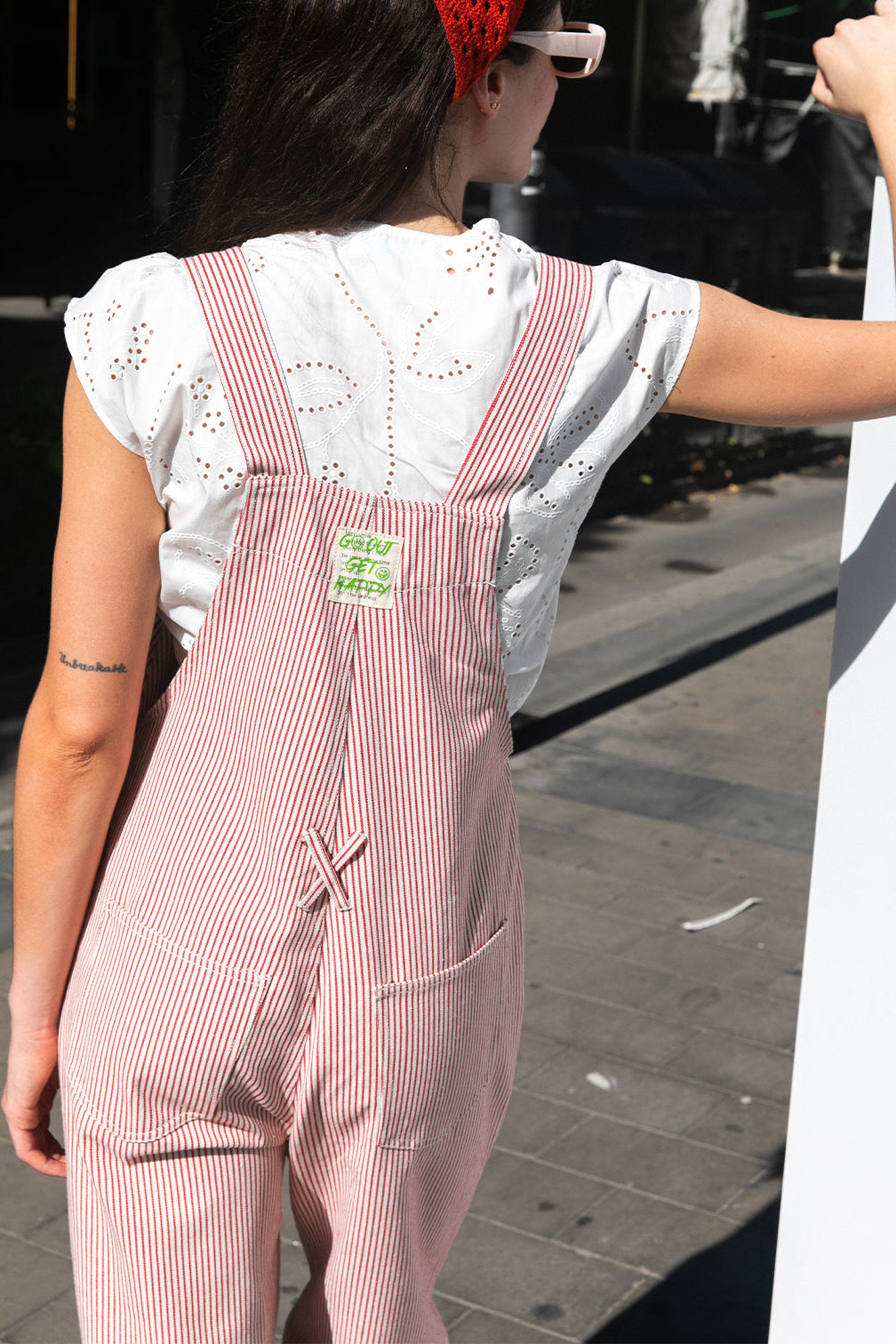 Combinaison Oguste rayures rouges