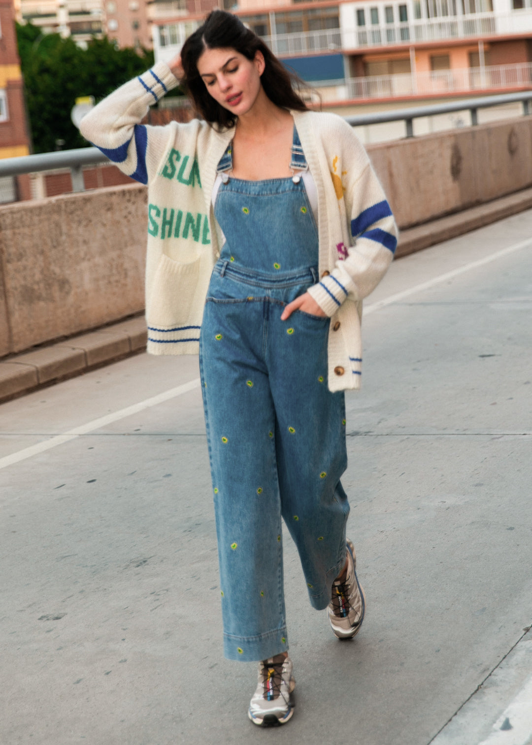 Combinaison en jean brodé Oguste