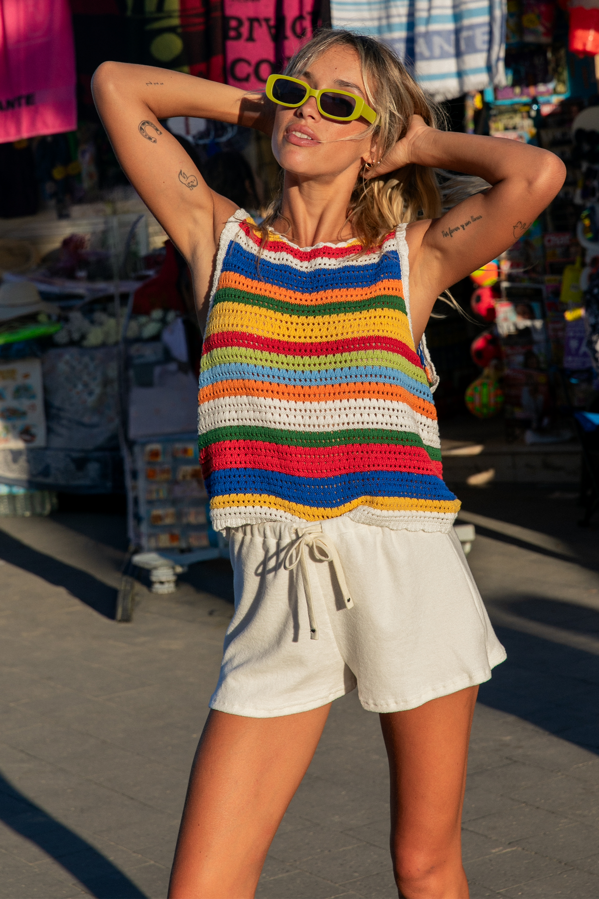 Ecru terry shorts