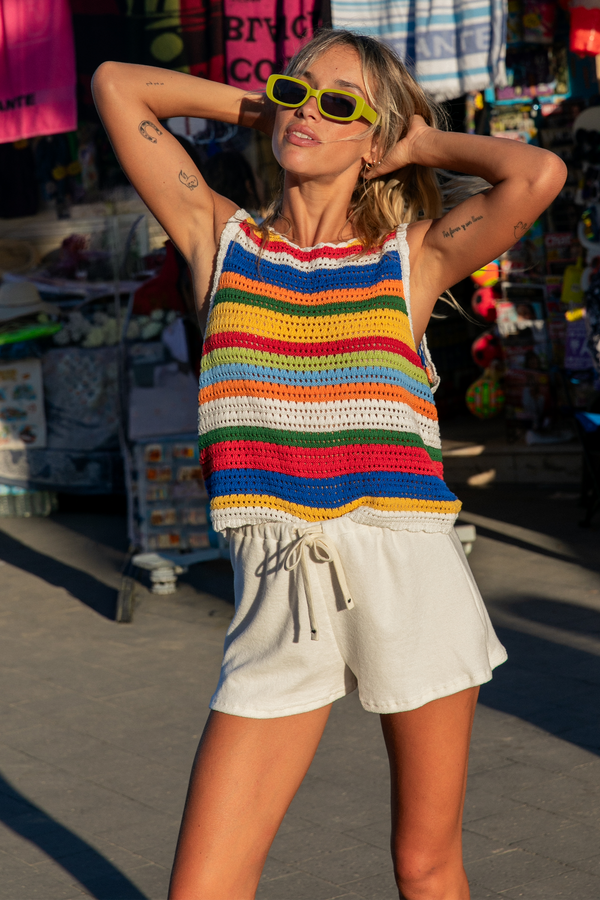Ecru terry shorts