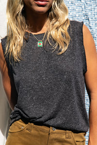 Débardeur Doupi gris carbone