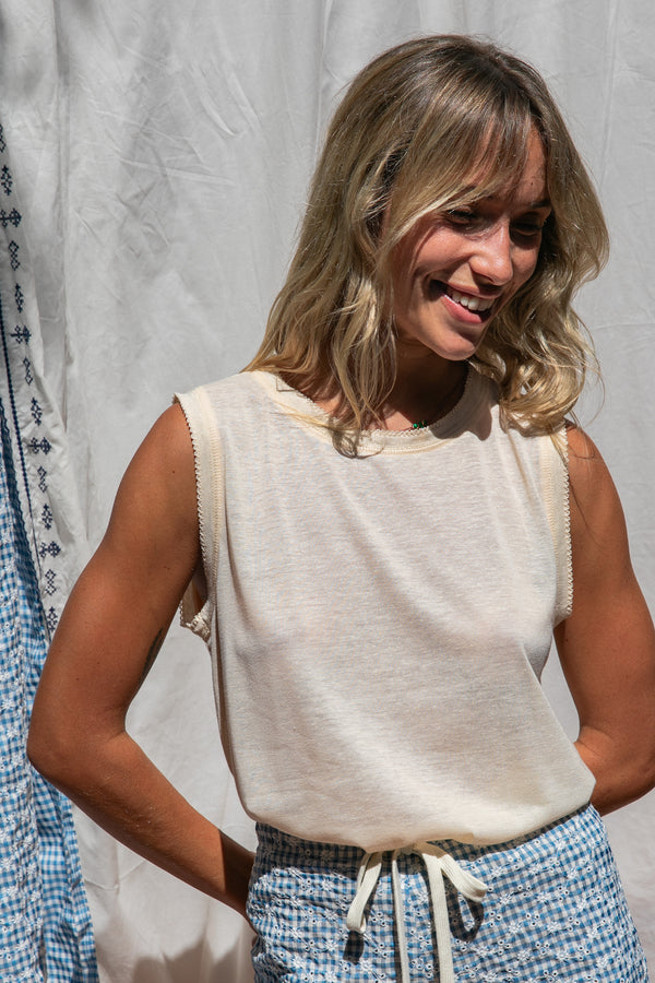 Débardeur Doupi beige sable