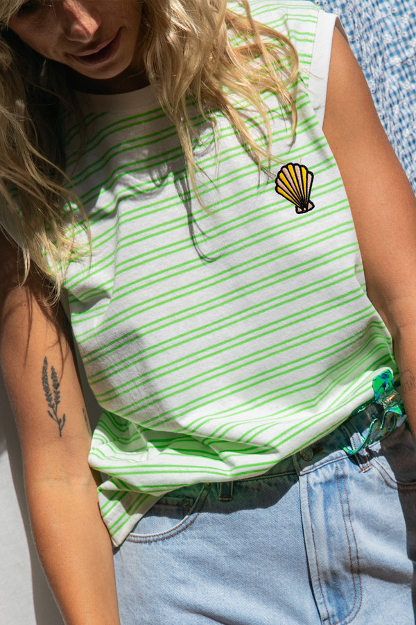 T-shirt Tina rayures vertes