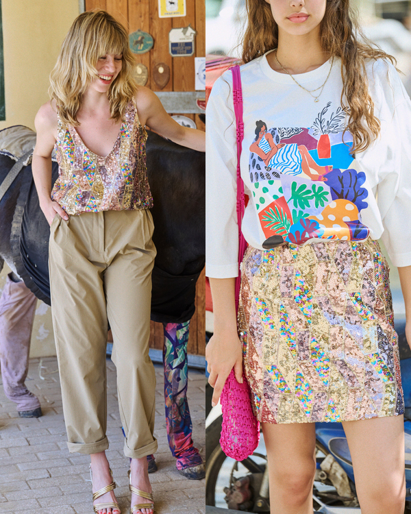 Ensemble à sequins multicolores