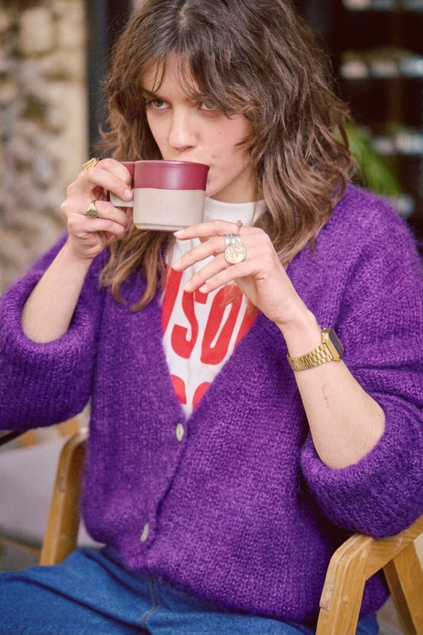 Gilet en mohair Laure violet