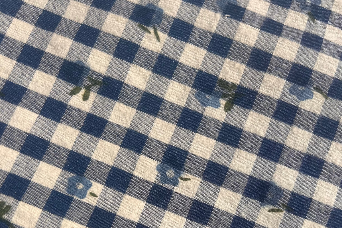 Top Taco à carreaux fleuris