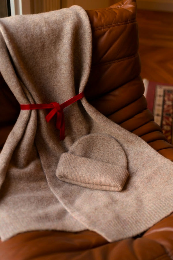 Lot Écharpe + Bonnet  beiges