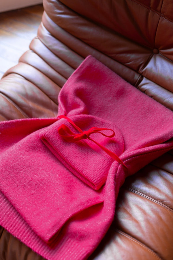 Lot Écharpe + Bonnet roses