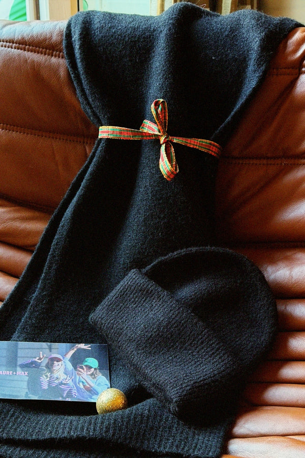 Lot Écharpe + Bonnet noirs