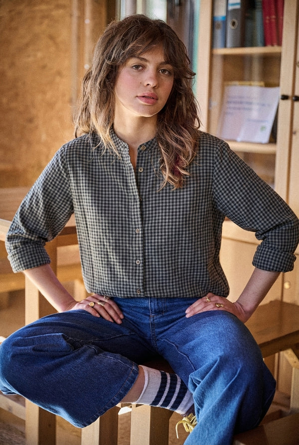 Blouse Binta vichy gris