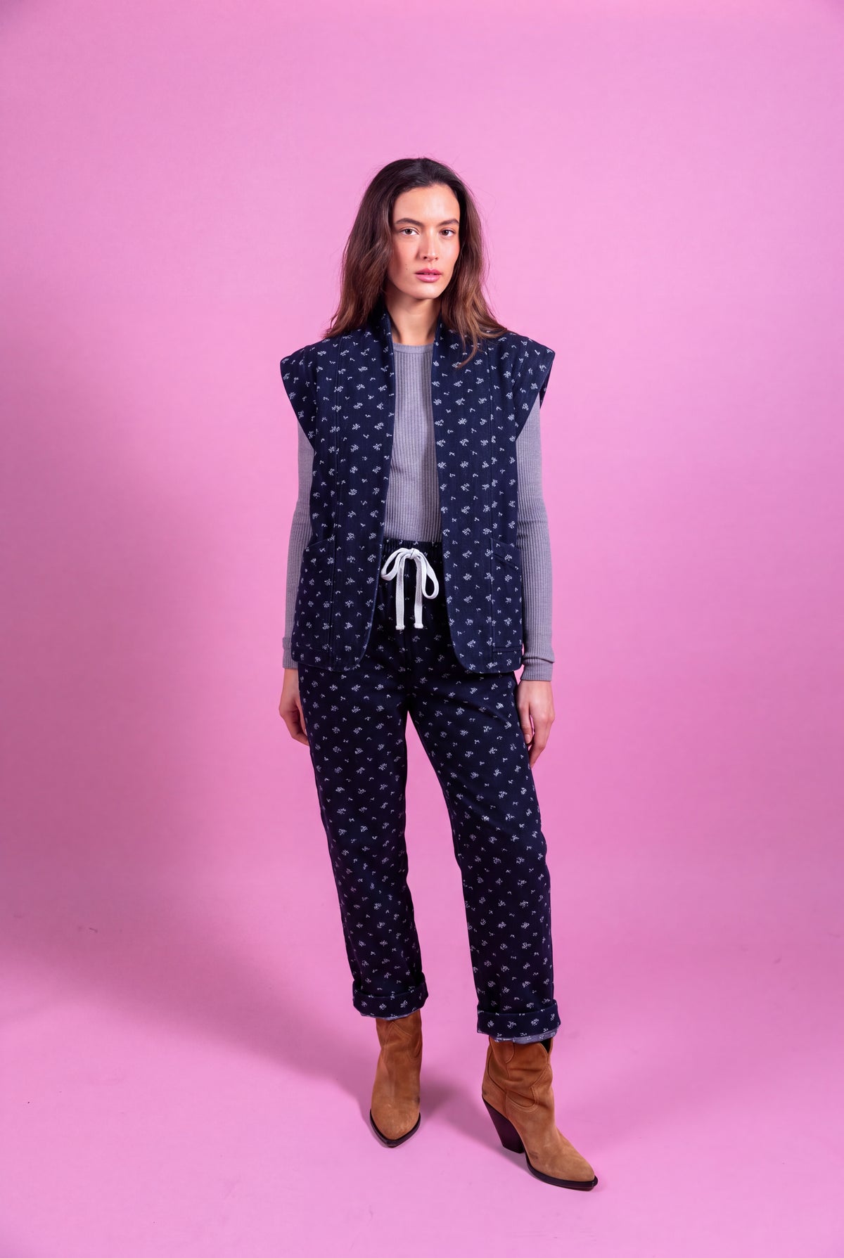 Ensemble Emilie en denim brut brossé