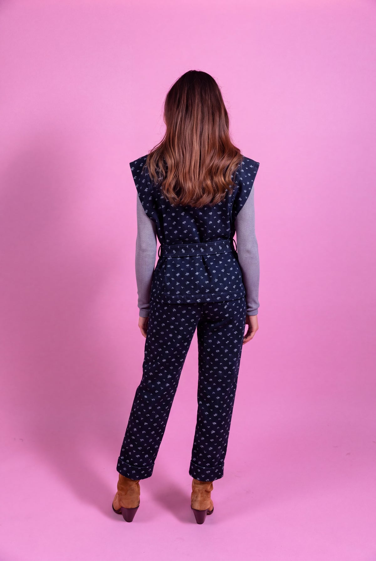 Ensemble Emilie en denim brut brossé