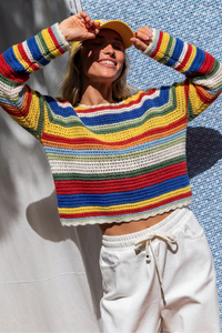 Pull en crochet Massena multicolore