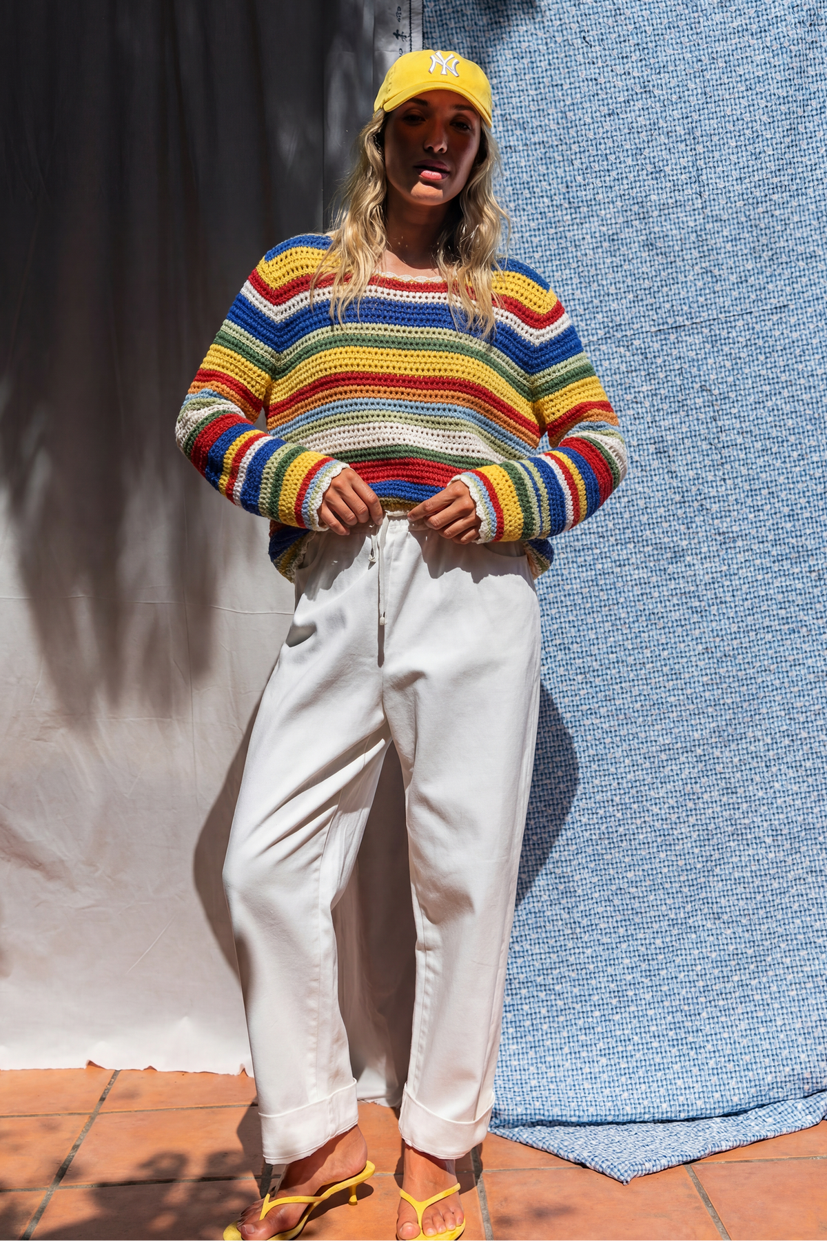 Pull en crochet Massena multicolore