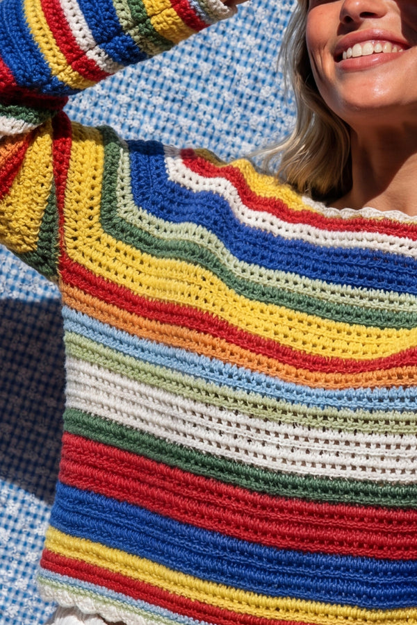 Pull en crochet Massena multicolore