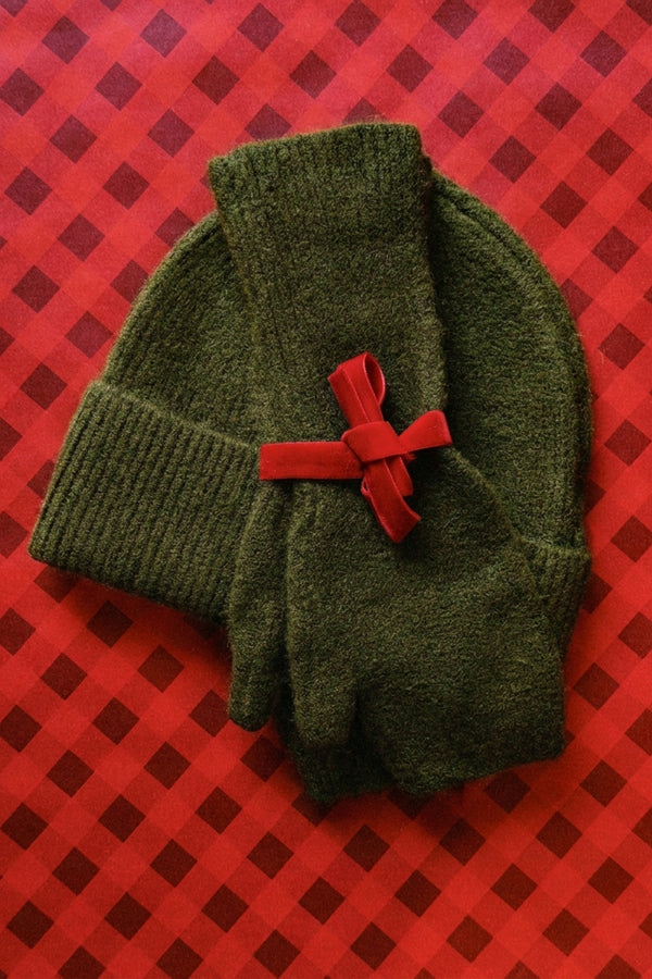 Lot Bonnet + Mitaines kaki