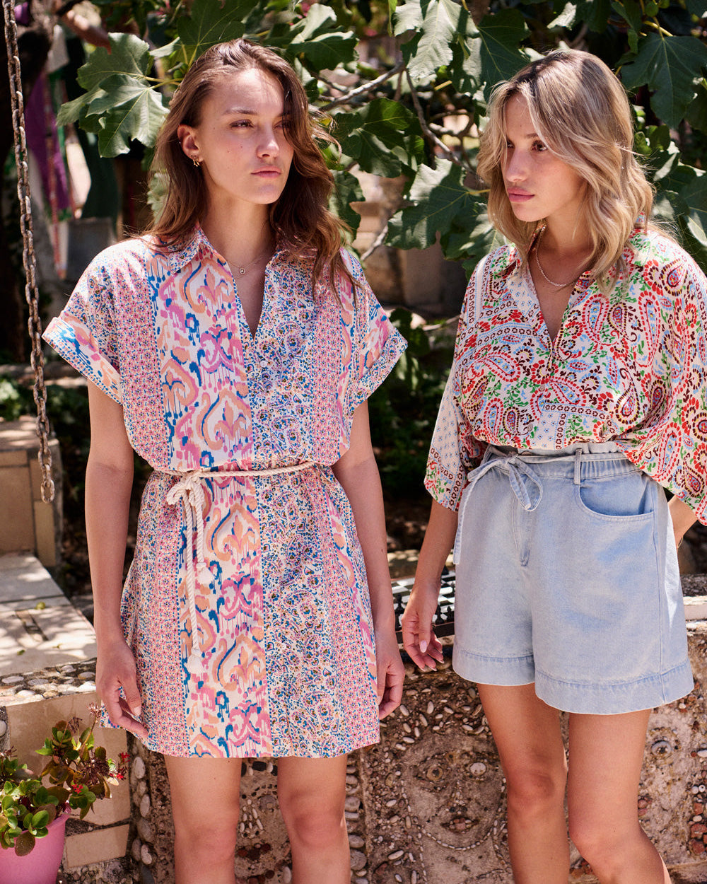 Rhône patchwork print dress