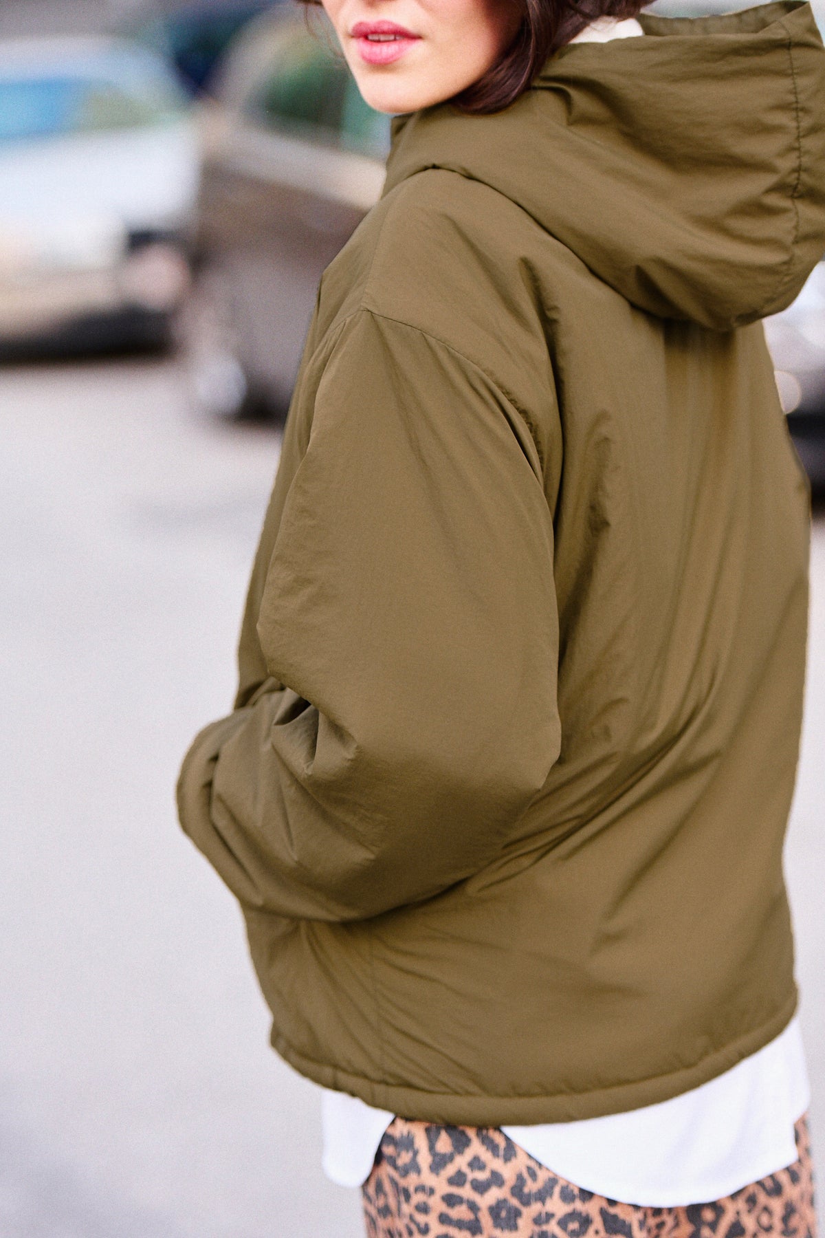 Parka fine Guzmania vert kaki