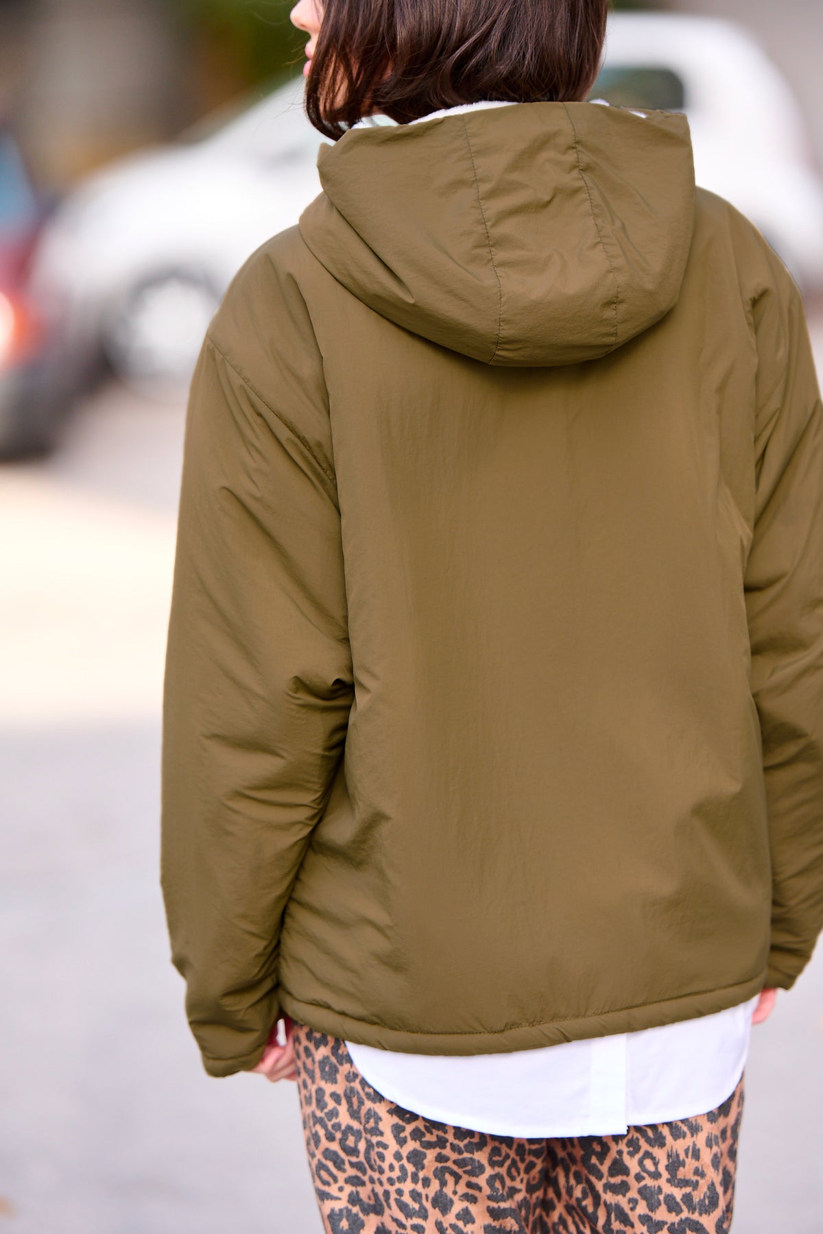 Parka fine Guzmania vert kaki